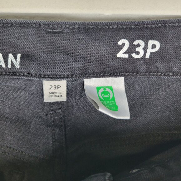 J. Crew Women's Size 23P Petite Jeans Slim Boyfriend Jean Black Distressed - Picture 5 of 7